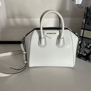 Givenchy Mini Patent Leather White Antigona Bag